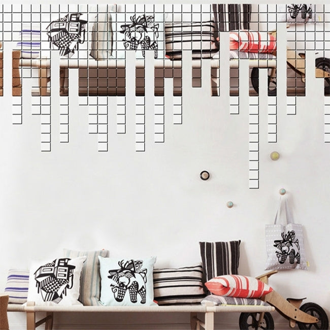 100 PCS Square Crystal Mosaic Mirror Acrylic Stereo Wall Stickers Creative Background Home Living Room Wall Sticker,Size:2*2cm