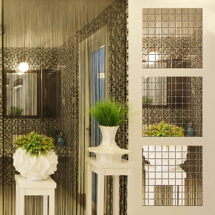 100 PCS Square Crystal Mosaic Mirror Acrylic Stereo Wall Stickers Creative Background Home Living Room Wall Sticker,Size:4*4cm