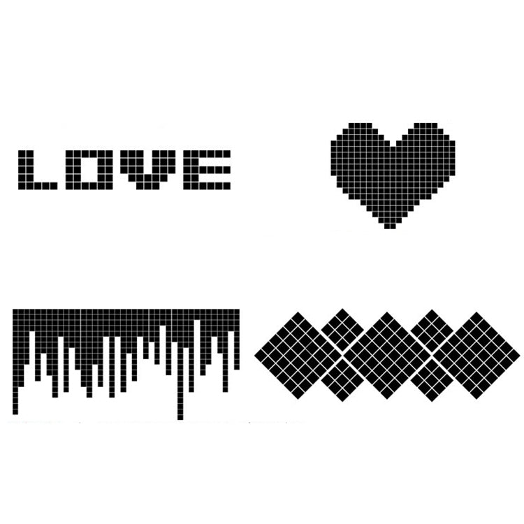 100 PCS Square Crystal Mosaic Mirror Acrylic Stereo Wall Stickers Creative Background Home Living Room Wall Sticker,Size:4*4cm