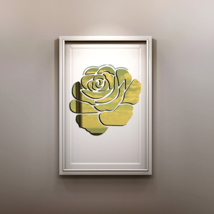 3D Flower Pattern Mirror Acrylic Wall Stickers Creative Home Living Room Wall Sticker Decor,Size:22*22cm