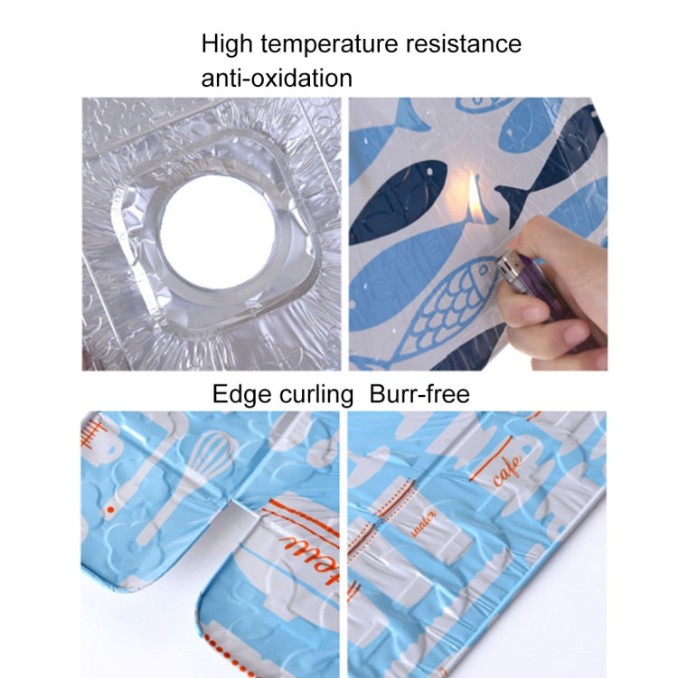 2 PCS Gas Stove Protectors Tableware Print Foil Heat-resistant Anti-Fouling Liner Cleaning Kitchen Tools Mat