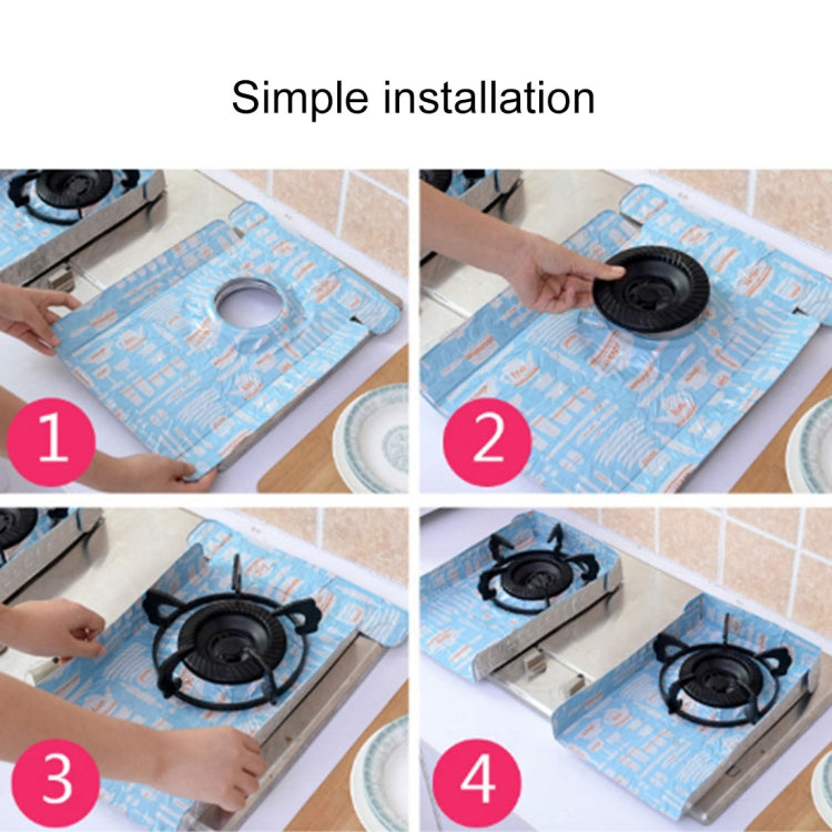 2 PCS Gas Stove Protectors Tableware Print Foil Heat-resistant Anti-Fouling Liner Cleaning Kitchen Tools Mat