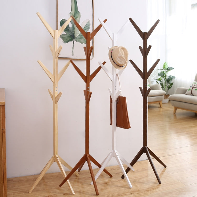 Creative Tree-shaped Solid Wood Floor Hatstand Clothes Hanging Rack,Size: 175x45x45cm
