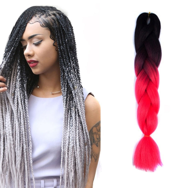 Fashion Color Gradient Individual Braid Wigs Chemical Fiber Big Braids, Length: 60cm(18Navy Blue+Sky Blue)