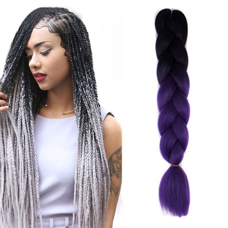 Fashion Color Gradient Individual Braid Wigs Chemical Fiber Big Braids, Length: 60cm(18Navy Blue+Sky Blue)