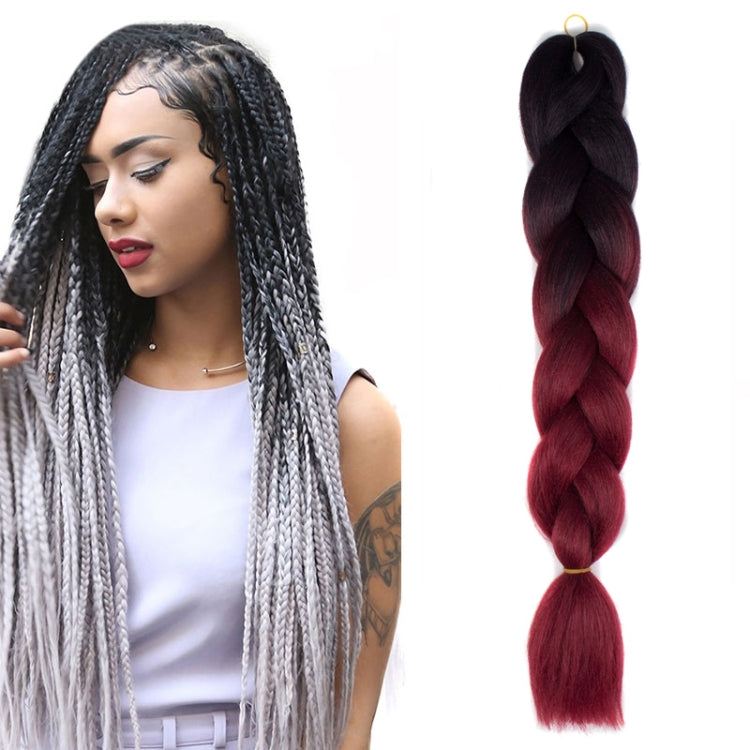 Fashion Color Gradient Individual Braid Wigs Chemical Fiber Big Braids, Length: 60cm(18Navy Blue+Sky Blue)