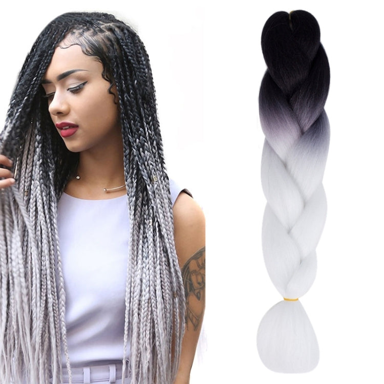 Fashion Color Gradient Individual Braid Wigs Chemical Fiber Big Braids, Length: 60cm(18Navy Blue+Sky Blue)