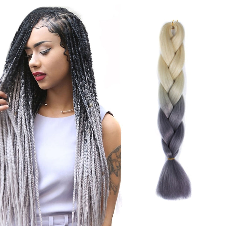 Fashion Color Gradient Individual Braid Wigs Chemical Fiber Big Braids, Length: 60cm(18Navy Blue+Sky Blue)