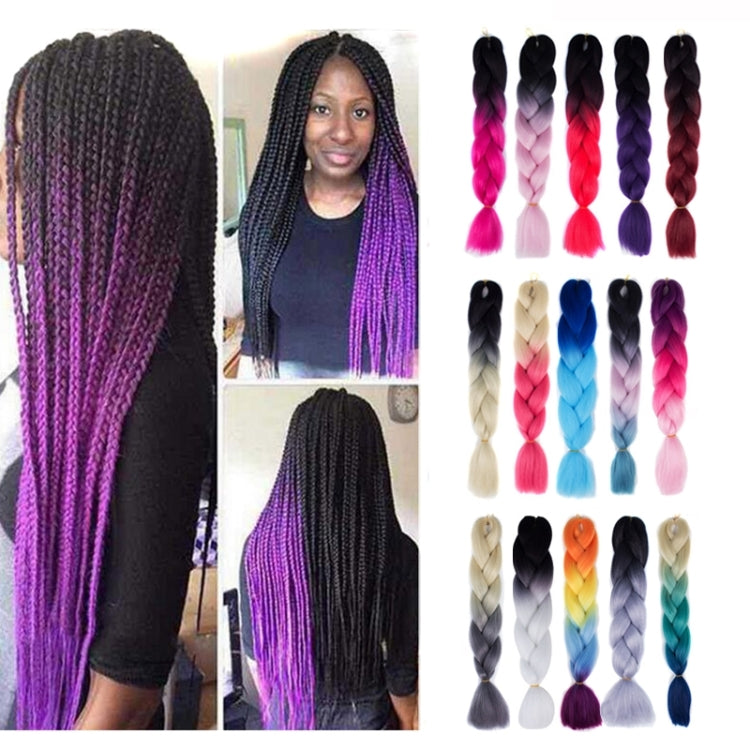 Fashion Color Gradient Individual Braid Wigs Chemical Fiber Big Braids, Random Color Delivery, Length: 60cm