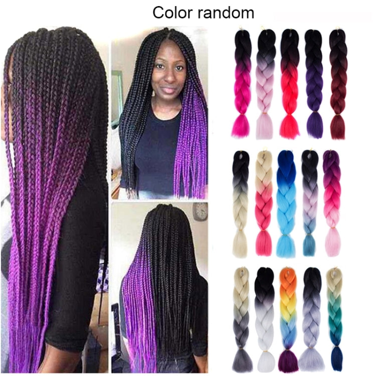 Fashion Color Gradient Individual Braid Wigs Chemical Fiber Big Braids, Random Color Delivery, Length: 60cm