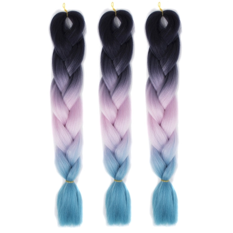Fashion Color Gradient Individual Braid Wigs Chemical Fiber Big Braids, Random Color Delivery, Length: 60cm