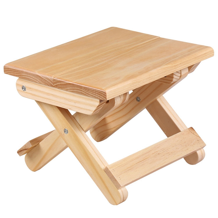 Pine Folding Square Bench Portable Home Outdoor Fishing Chair Bench,Size: 19x24x17.8cm