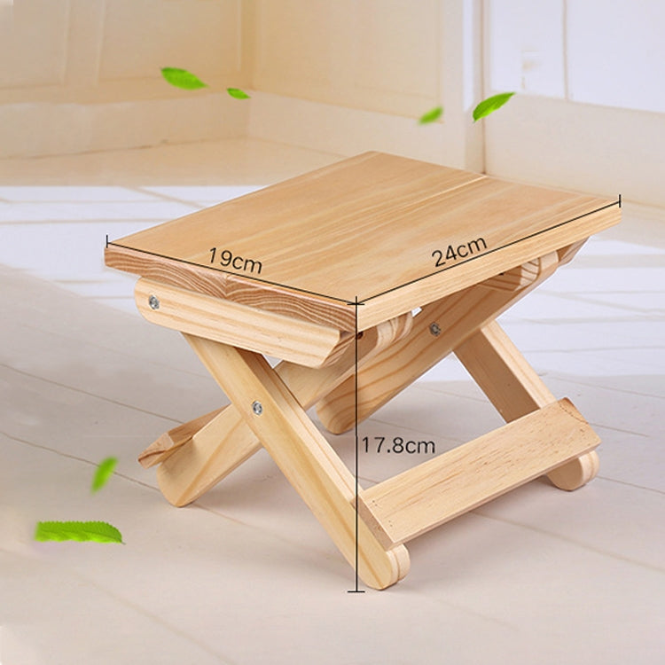 Pine Folding Square Bench Portable Home Outdoor Fishing Chair Bench,Size: 19x24x17.8cm