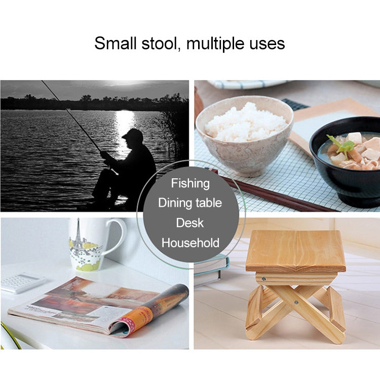 Pine Folding Square Bench Portable Home Outdoor Fishing Chair Bench,Size: 19x24x17.8cm