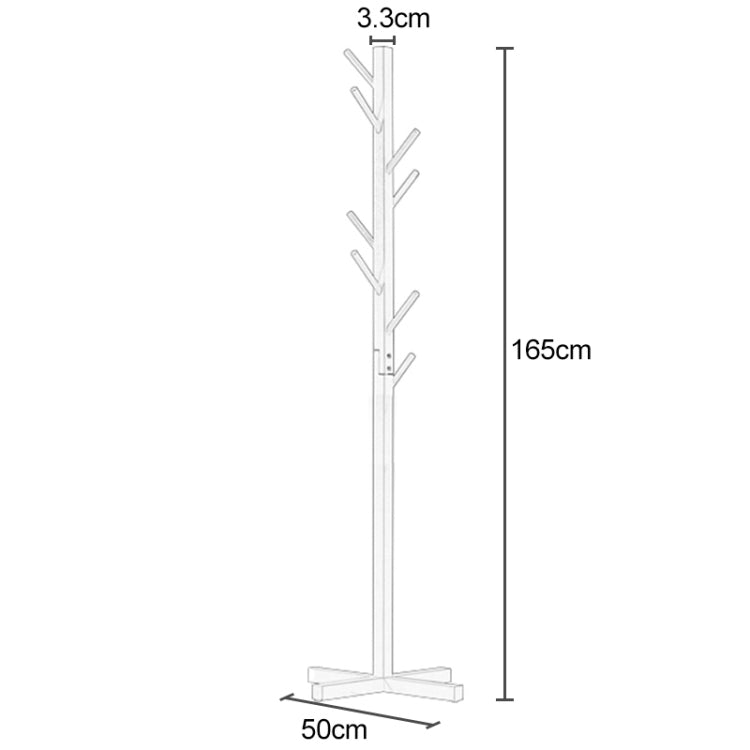 Creative Tree-shaped Solid Wood Floor Hatstand Clothes Hanging Rack,Size: 165x50x5cm