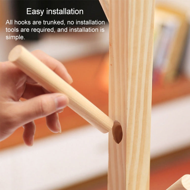 Creative Tree-shaped Solid Wood Floor Hatstand Clothes Hanging Rack,Size: 165x50x5cm