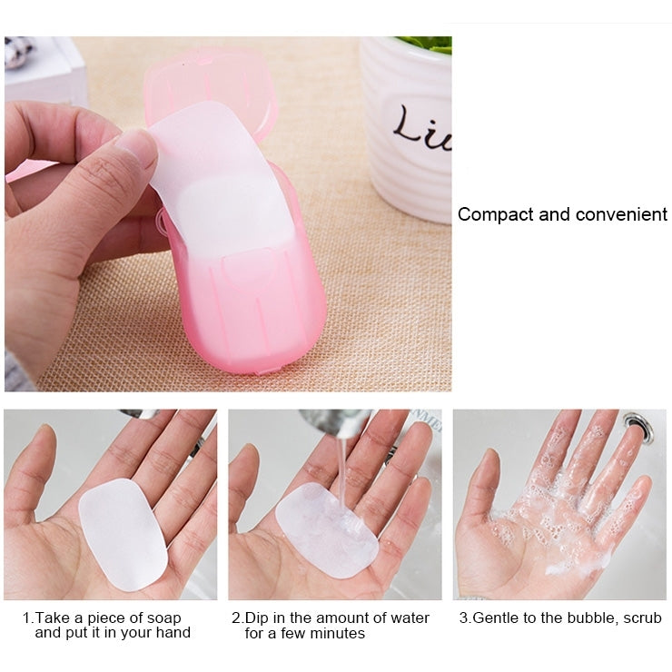 5 PCS Disposable Portable Travel Boxed Confetti Soap Mini Soap Paper, Random Color Delivery