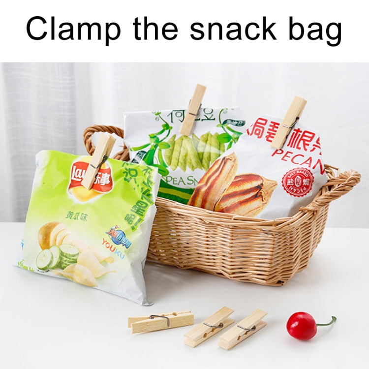 100pcs Multi-function Mini Bamboo Clothes Photo Paper Peg Clothespin Laundry Hanger Clip