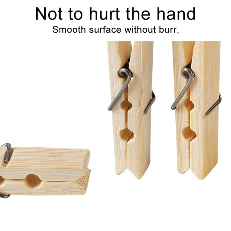 100pcs Multi-function Mini Bamboo Clothes Photo Paper Peg Clothespin Laundry Hanger Clip