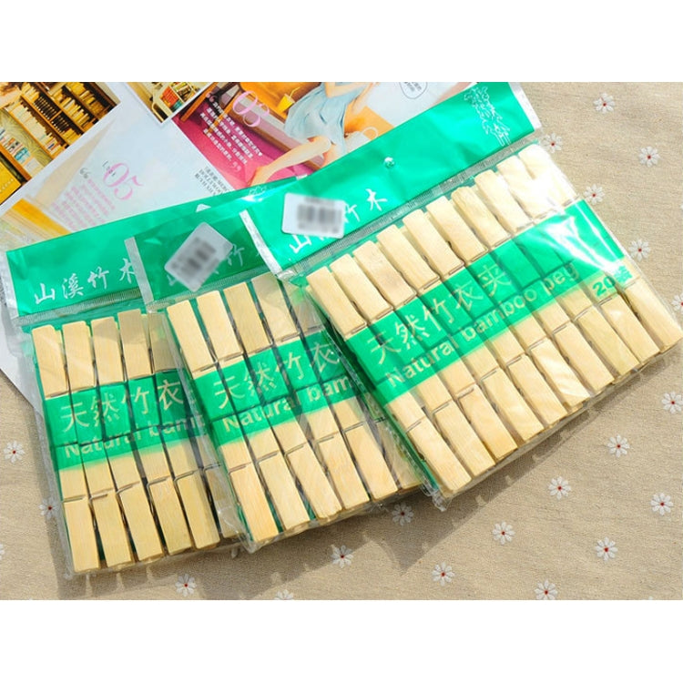 100pcs Multi-function Mini Bamboo Clothes Photo Paper Peg Clothespin Laundry Hanger Clip