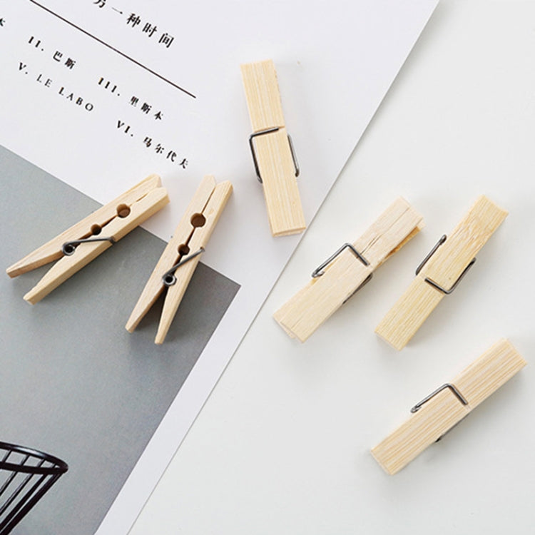 100pcs Multi-function Mini Bamboo Clothes Photo Paper Peg Clothespin Laundry Hanger Clip