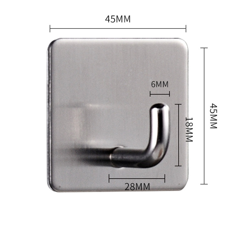 MYD-1038 304 Stainless Steel Sticky Hook Kitchen Bathroom Multi-functional Hole Free Wall Mount Holder