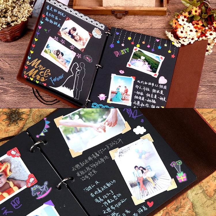 DIY Creativity Loose-leaf Imitation Leather Retro Love Heart Lock Pattern Commemorative Photo Album, Size: M