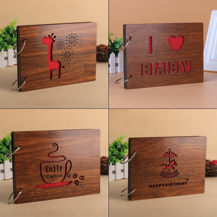 8 inch DIY Creativity Loose-leaf Retro Wooden Gift Photo Album