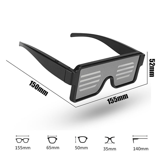 Night Club Bar Disco LED Light Emitting Glasses Festival Party USB Charging Shutter Dynamic Flash Glasses