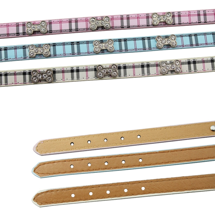 PU Leather with Bone Designs Pet Dog Collar Pet Products, Size: L, 2.5 * 51cm