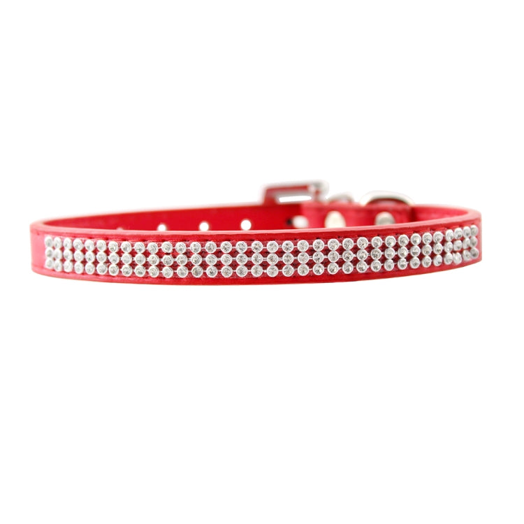 PU Diamond Studded Pet Collar Dog Collar Pet Products, Size: M, 2 * 42cm