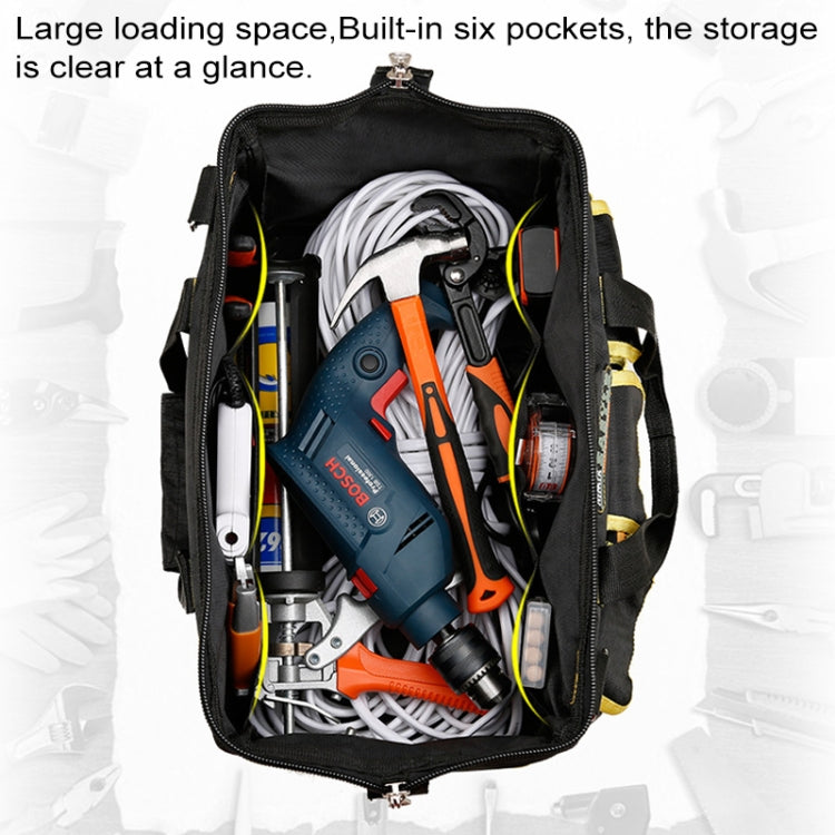 Multi-function Oxford Cloth Cloth Bottom Electrician Belt Pouch Maintenance Tools Handbag Shoulder Bag Convenient Tool Bag, Size : 18 inch