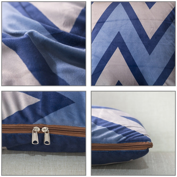 Deer Pattern Multifunctional Plush Blanket Square Pillow Quilt Office Car Pillow Cushion, Size : L