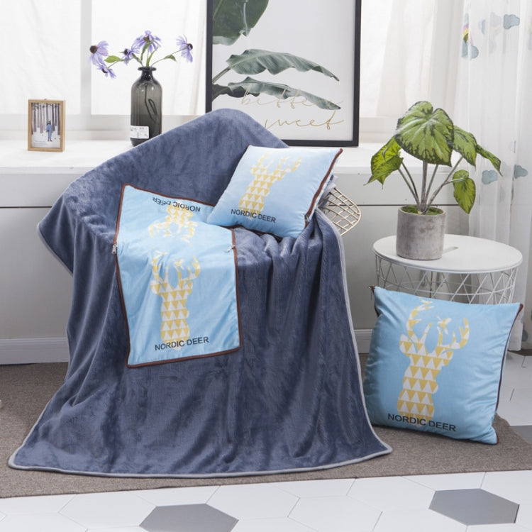 Flamingos Pattern Multifunctional Plush Blanket Square Pillow Quilt Office Car Pillow Cushion, Size : L