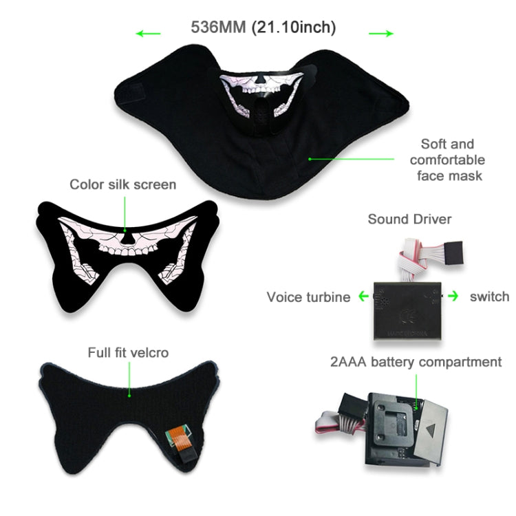 FG-MA-023 Halloween Mask Voice Control LED Cold Light Terror Cosplay Mask