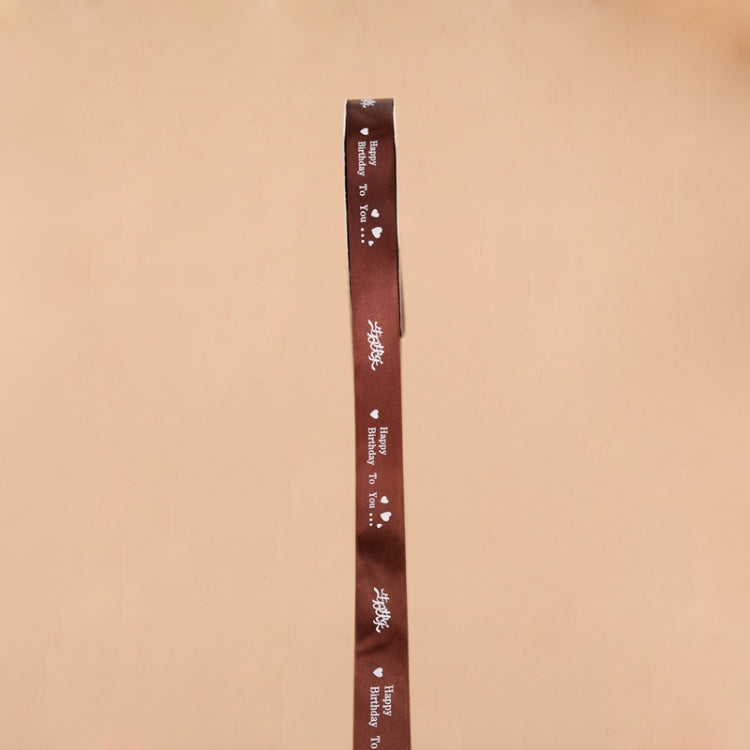 English Letter Colored Printed Ribbons Gift Bouquet Ribbons Bowknot Flowers Packaging Ribands , Size: 90m x 2.5cm, Random Color Delivery