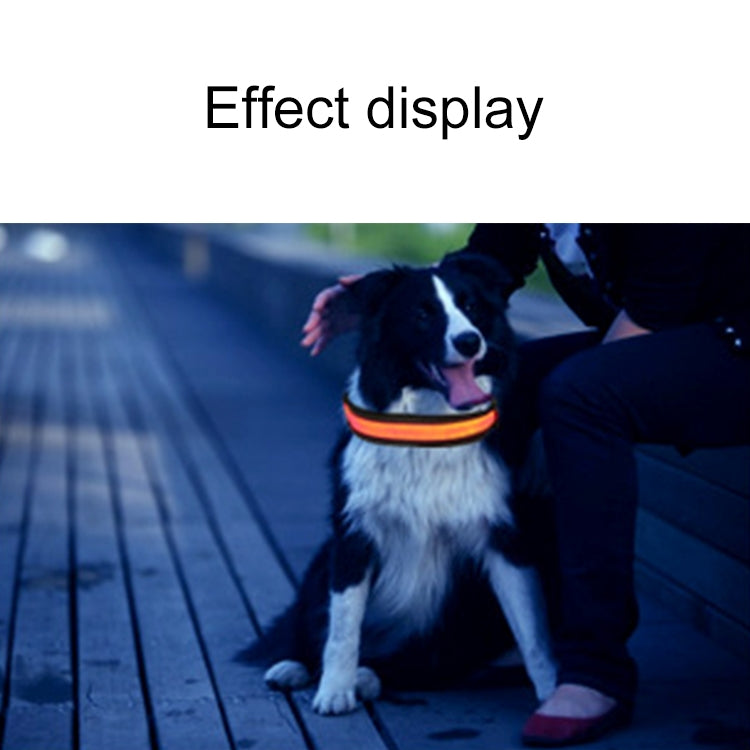 Medium and Large Dog Pet Solar + USB Charging LED Light Collar, Neck Circumference Size: S, 35-40cm
