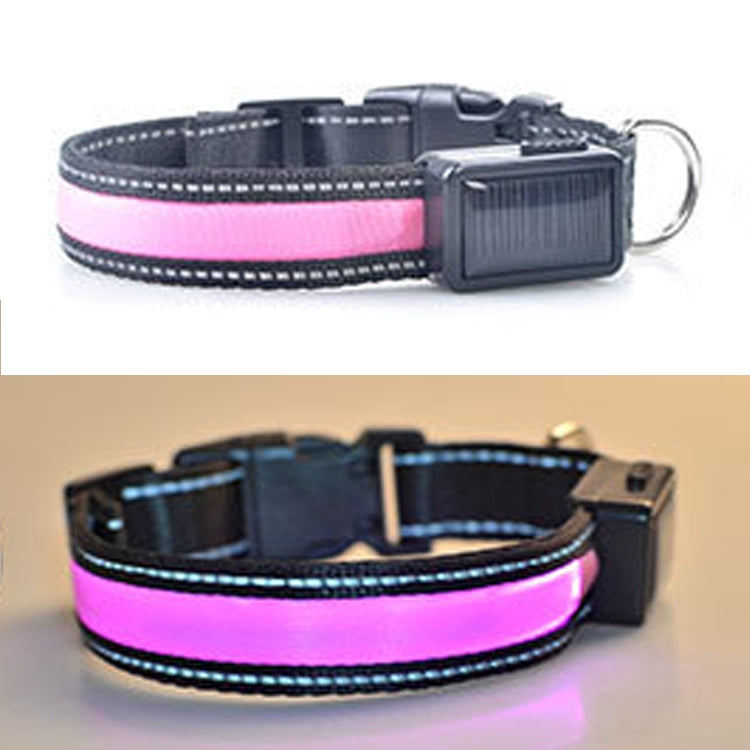 Medium and Large Dog Pet Solar + USB Charging LED Light Collar, Neck Circumference Size: L, 50-60cm