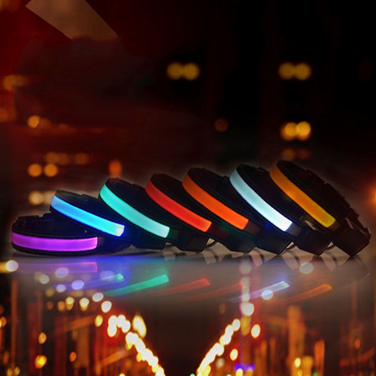 Medium and Large Dog Pet Solar + USB Charging LED Light Collar, Neck Circumference Size: L, 50-60cm