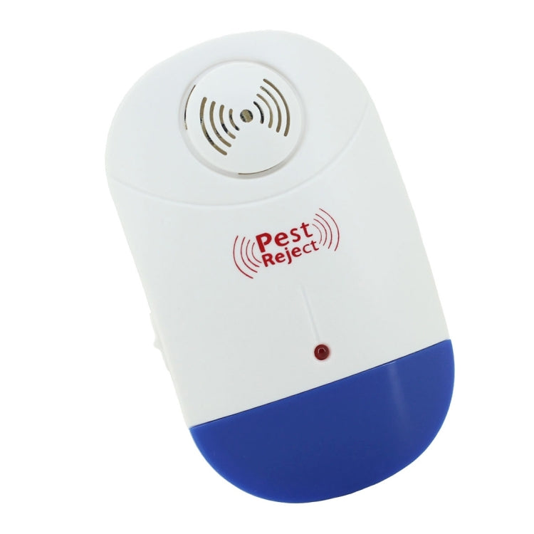 Electronic Ultrasonic Mosquito Rat Pest Control Repeller with LED Light, EU Plug AC90V-250V (White+Blue)