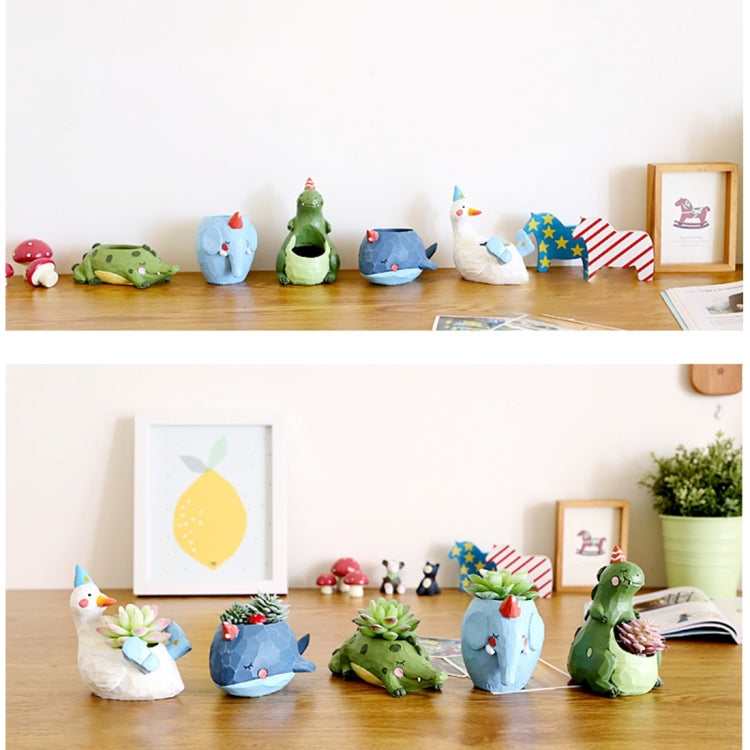 Lovely Home Garden Office Resin Cartoon Animal Whale Shaped Plant Flower Pot Decoration Animal Flower Pots Planter