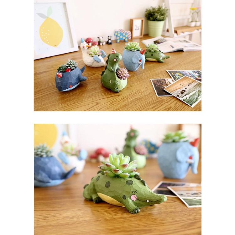 Lovely Home Garden Office Resin Cartoon Animal Whale Shaped Plant Flower Pot Decoration Animal Flower Pots Planter