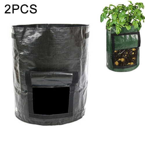 2 PCS 7 Gallons Potato Planting PE Bags Woven Fabric Bags Cultivation Garden Pots Vegetable Planting Bags Grow Bags Farm Garden Supplies