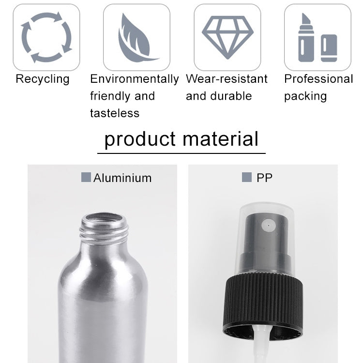 Refillable Glass Fine Mist Atomizers Aluminum Bottle, 50ml