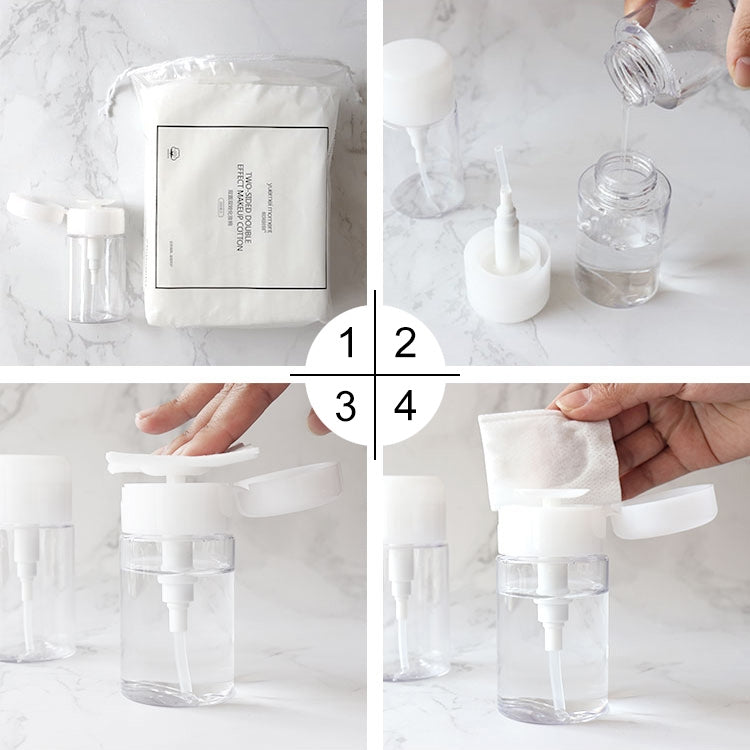 Portable Liquid Push Down Pump Dispenser Bottle Empty Plastic Bottle Container, 150ml