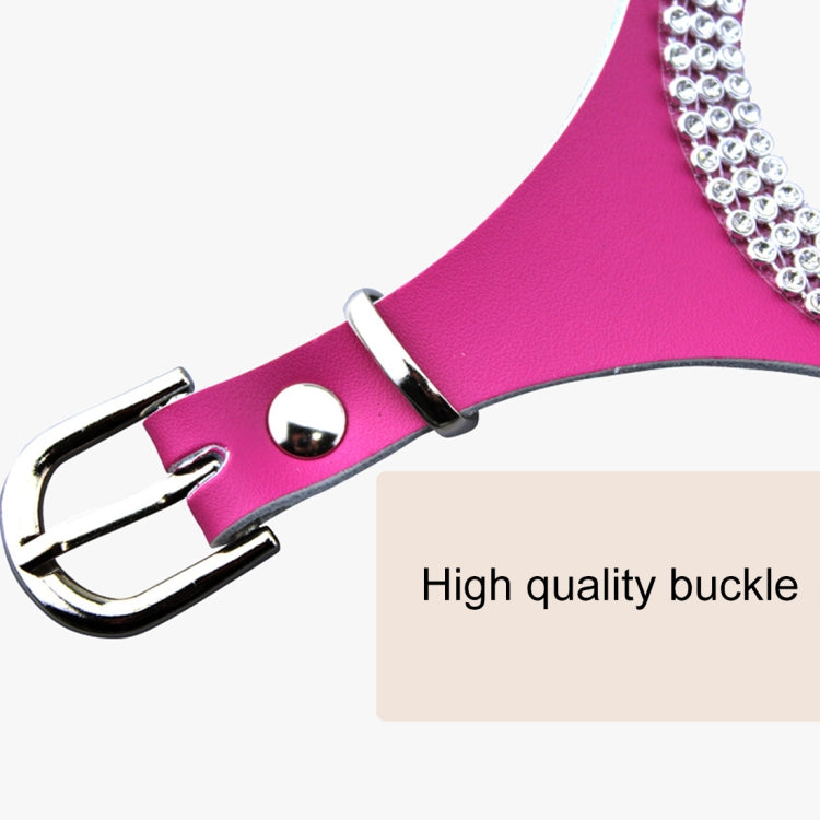 Rhinestone Leather Glasses Style Breathable Dog Chest Strap, Size: S