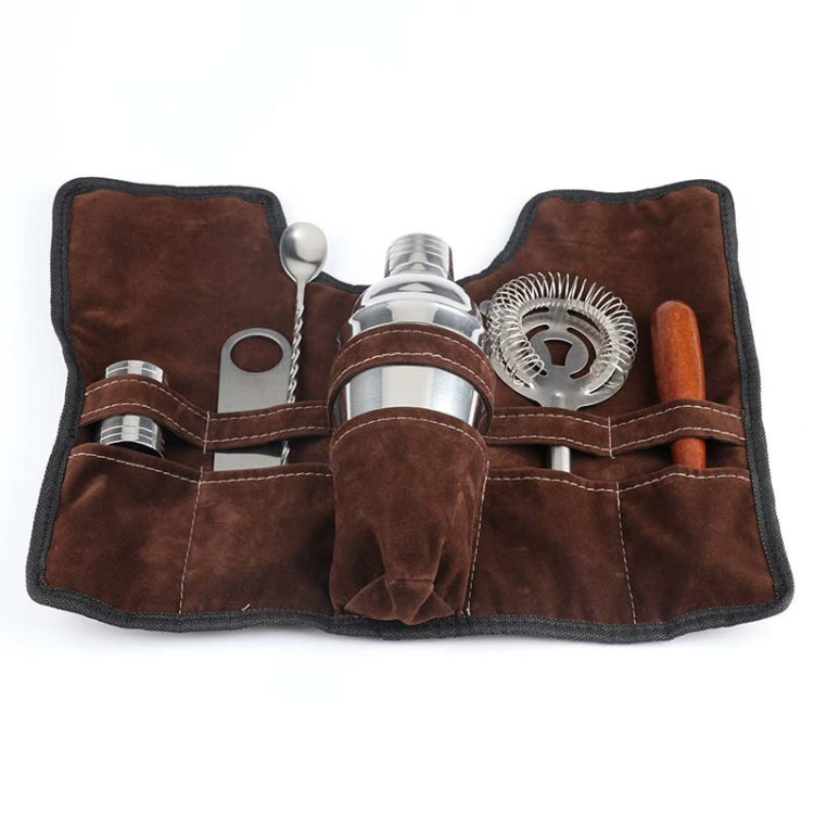 7 in 1 Stainless Steel Wine Cocktail Shaker Tools Set with Cloth Bag, Capacity: 550ml