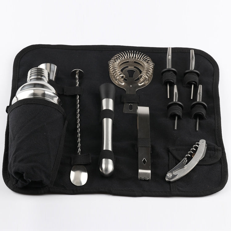 12 in 1 Stainless Steel Wine Cocktail Shaker Tools Set with Cloth Bag, Capacity: 750ml