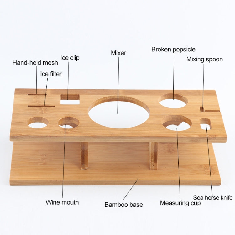 11 in 1 Stainless Steel Cocktail Shaker Tools Set with Wooden Mount, Capacity: 750ml