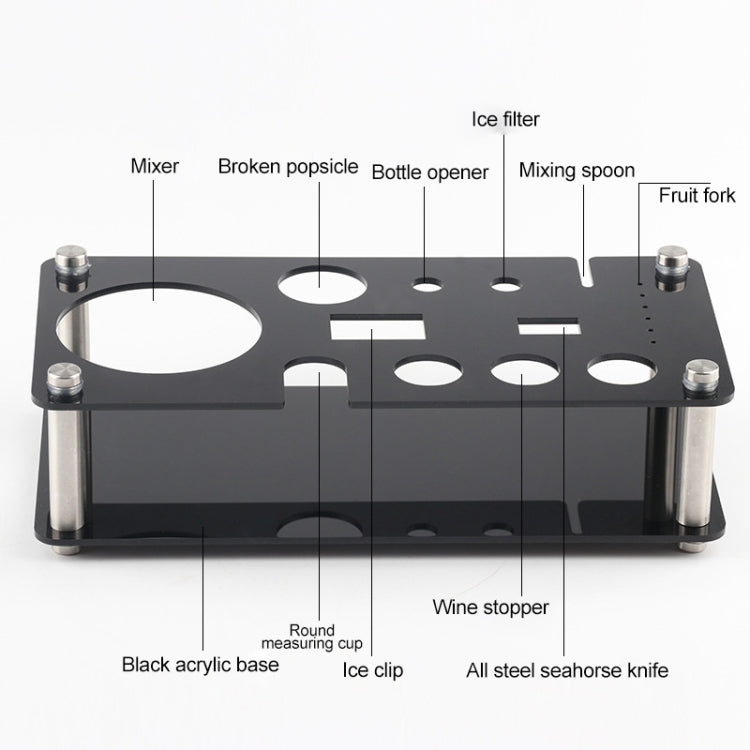 18 in 1 Cocktail Shaker Tools Setwith Acrylic Mount, , Capacity: 350ml